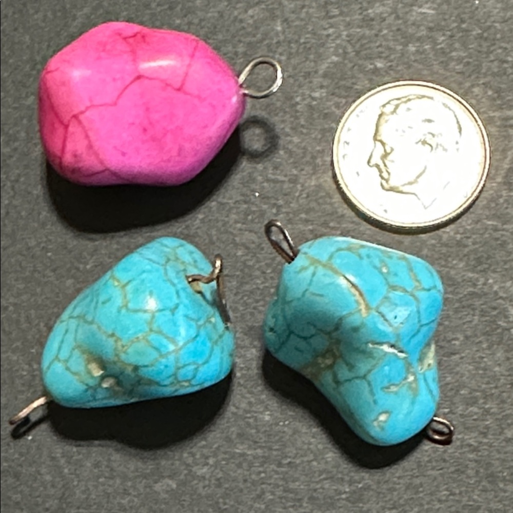 13.  Three Howlite Loose Stones for Crafting